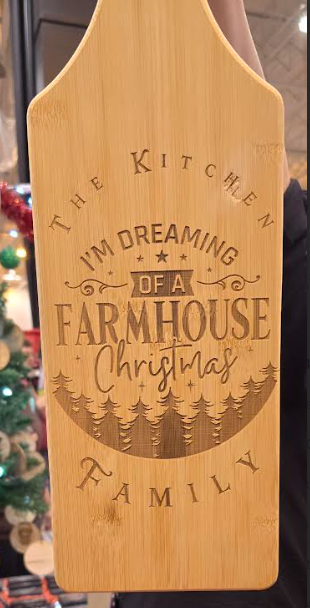 Christmas Themed Bamboo Serving Tray