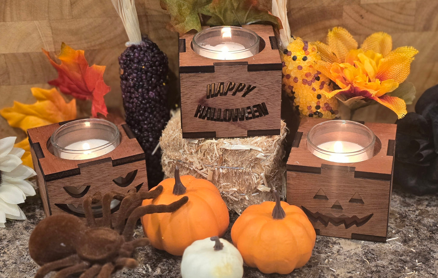 Halloween Votive Candle Holders (3-piece set)