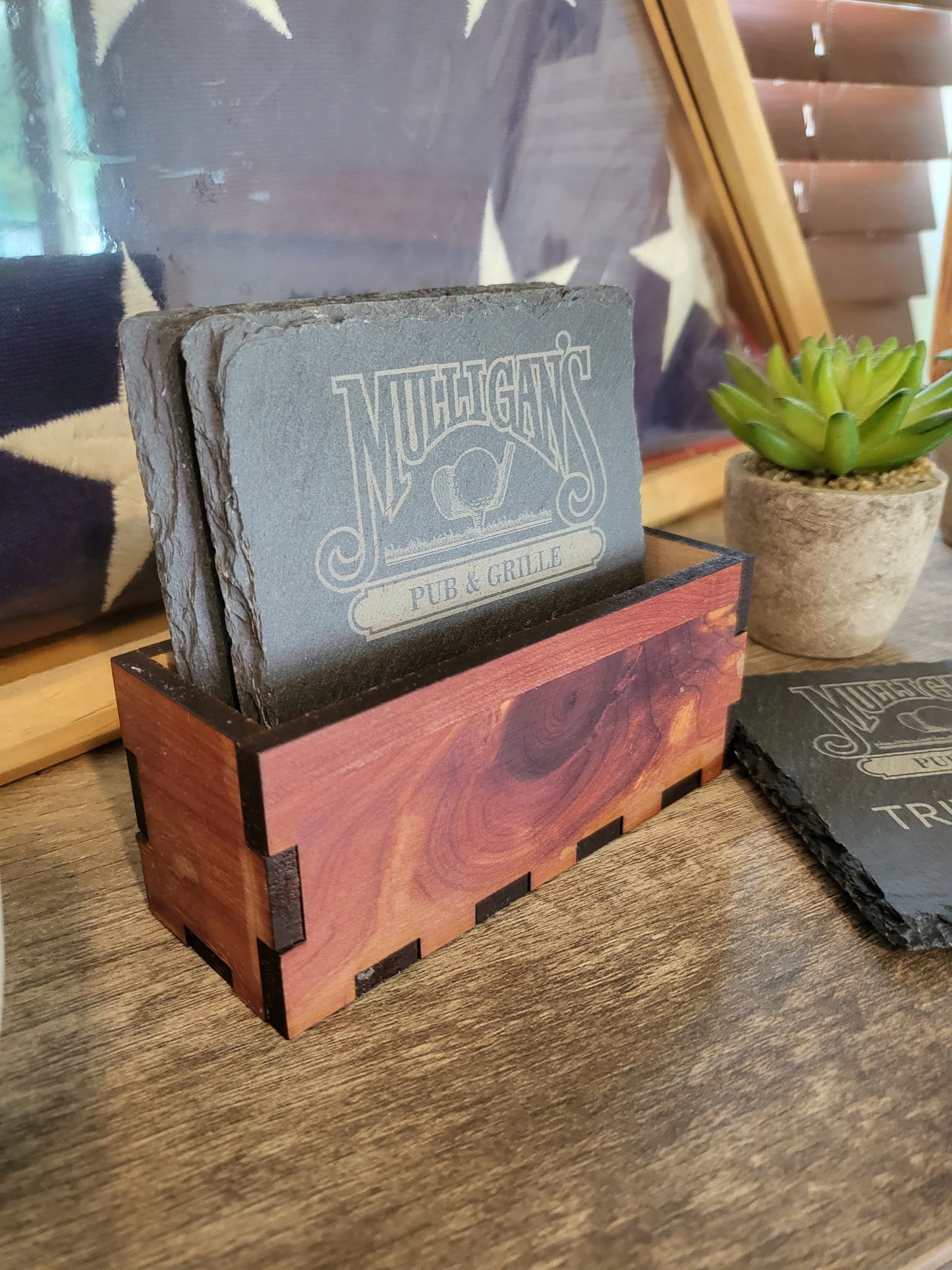 Slate coaster set